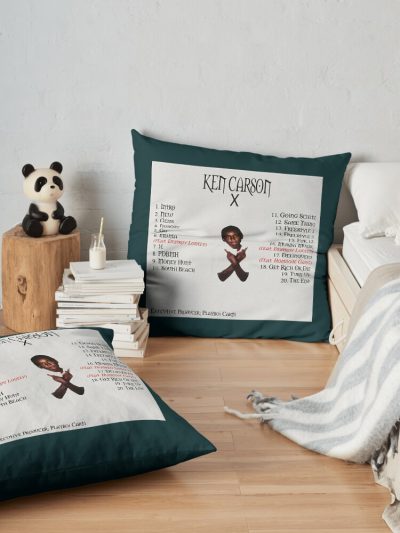 Ken Tracklist Throw Pillow Official Ken Carson Merch