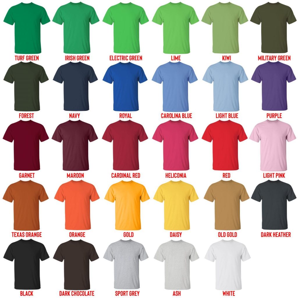 t shirt color chart - Ken Carson Store