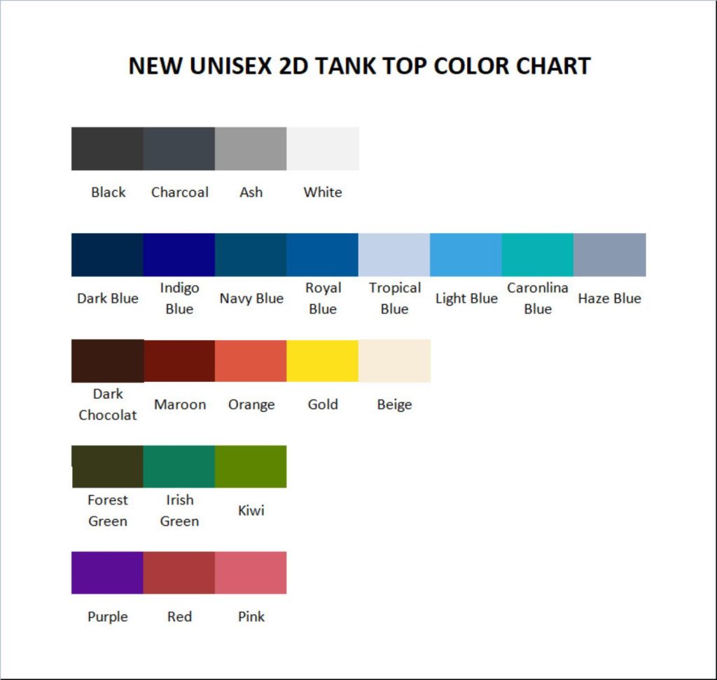 tank top color chart - Ken Carson Store